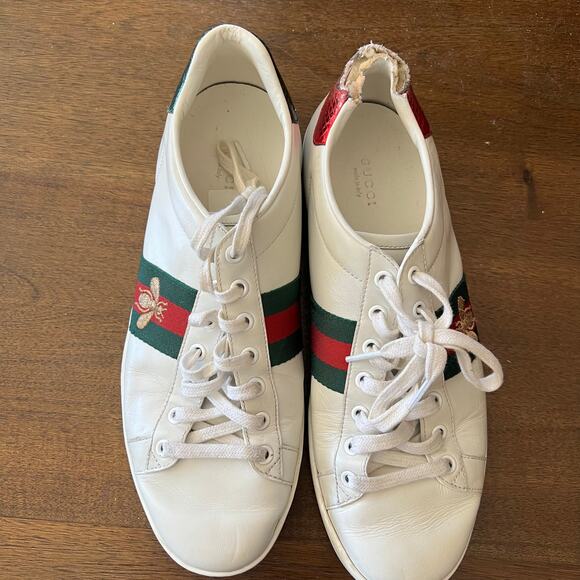 Gucci Ace Bumble Bee White Sneaker Size EU 41 - Picture 5 of 7